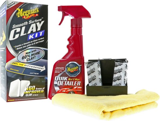 MEGUIARS Car Smooth Surface Clay Kit Quik Detailer & Microfiber