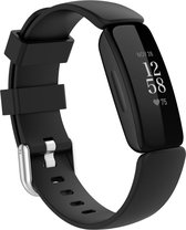 By Qubix Geschikt voor Fitbit Inspire 2 & Ace 3 - Sportbandje met gesp - Maat: Large - Zwart Smartwatchbandje bandje Armband Polsband Strap Band