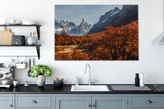 Le beau paysage du Cerro Chaltén à l'automne Toile 140x90 cm - Tirage photo sur toile (Décoration murale salon / chambre)