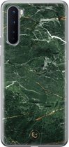 OnePlus Nord hoesje - Marble jade green - OnePlus Nord case - Soft Case Telefoonhoesje - Groen