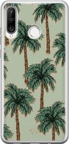 Huawei P30 Lite hoesje - Palmbomen - Siliconen - Soft Case Telefoonhoesje - Natuur - Groen