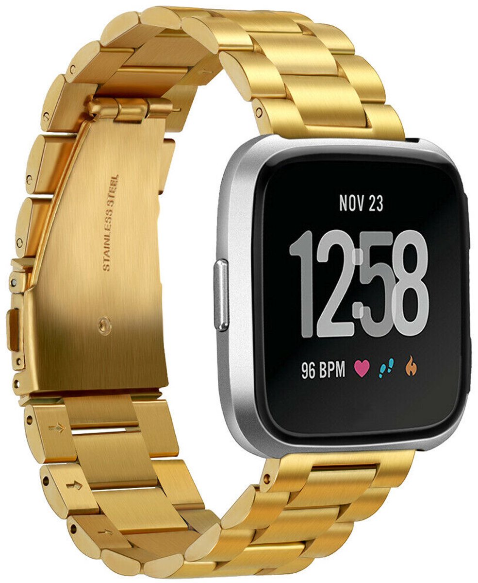 geschikt voor Fitbit Versa stalen bandje - goud