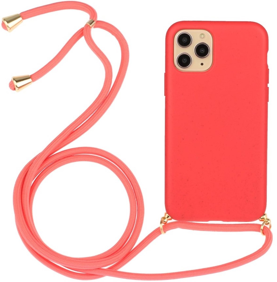 Lunso - Backcover hoes met koord - Geschikt voor iPhone 11 Pro Max - Rood