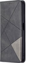 POCO M3 Hoesje - Mobigear - Rhombus Slim Serie - Kunstlederen Bookcase - Zwart - Hoesje Geschikt Voor POCO M3