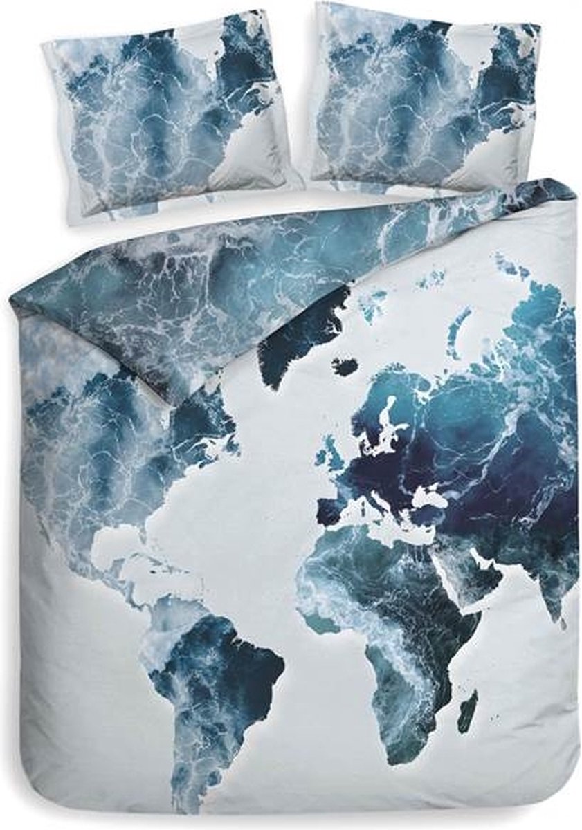 Heckett & Lane Camil Dekbedovertrek - Litsjumeaux - 240x200/220 cm - Continent Blue