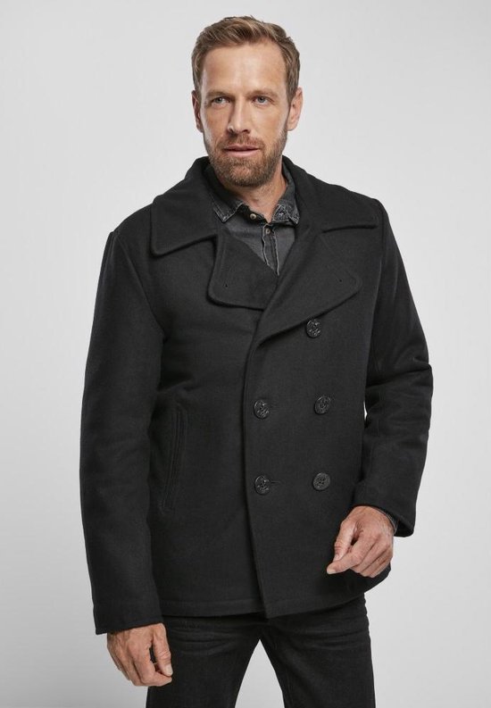 Brandit Jacke Pea Coat in Black-XXXXL