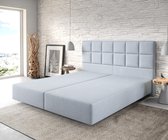 Boxspring-frame Dream-Fine vlak weefsel pastelblauw 180x200