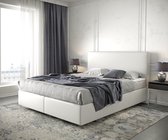 Bed Dream-Well Wit 160x200 cm Kunstleder met matras en topper boxspring-bed
