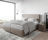 Bed Dream-Well Taupe 180x200 cm Kunstleder met matras en topper boxspring-bed