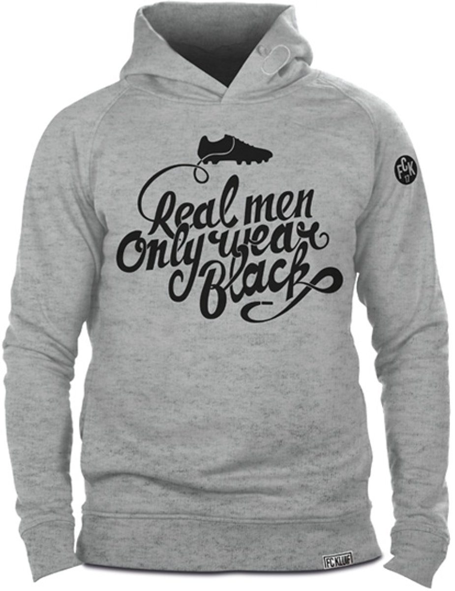 FC Kluif Real men only wear black hoodie - maat L - Voetbal hoodie - Heren sweater