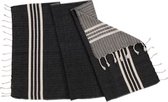Kleine Hamamdoek Krem Sultan Black - 100x50cm - dunne katoenen handdoek - sneldrogende saunahanddoek (niet geschikt als lendendoek)