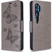 Mobigear Telefoonhoesje geschikt voor Xiaomi Mi Note 10 Hoesje | Mobigear Butterfly Bookcase Portemonnee | Pasjeshouder voor 2 Pasjes | Telefoonhoesje voor Pinpas / OV Kaart / Rijbewijs - Grijs
