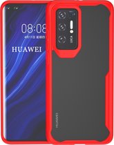 Huawei P40 Hoesje - Mobigear - Crystal Serie - Hard Kunststof Backcover - Transparant / Rood - Hoesje Geschikt Voor Huawei P40
