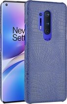 Mobigear Krokodil Hardcase voor de OnePlus 8 Pro - Blauw