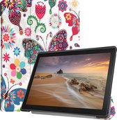 Lenovo Tab E10 Hoes - Mobigear - Tri-Fold Serie - Kunstlederen Bookcase - Butterflies - Hoes Geschikt Voor Lenovo Tab E10