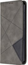 Nokia 2.3 Hoesje - Mobigear - Rhombus Slim Serie - Kunstlederen Bookcase - Grijs - Hoesje Geschikt Voor Nokia 2.3
