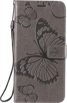 Nokia 2.3 Hoesje - Mobigear - Butterfly Serie - Kunstlederen Bookcase - Grijs - Hoesje Geschikt Voor Nokia 2.3