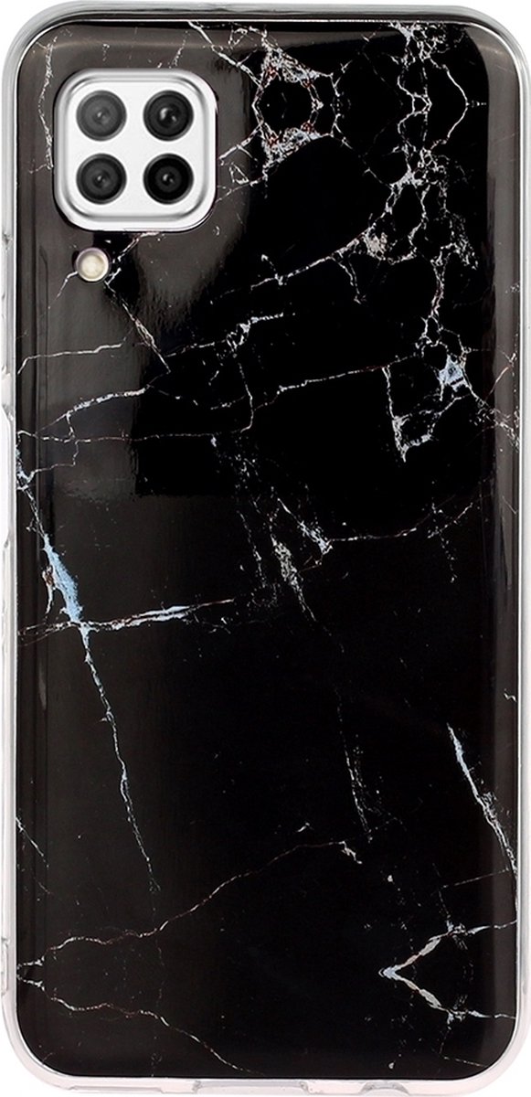 Mobigear Hoesje geschikt voor Huawei P40 Lite Telefoonhoesje Flexibel TPU | Mobigear Marble Backcover | P40 Lite Case | Back Cover - Zwart