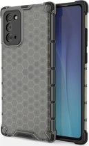 Samsung Galaxy Note20 Hoesje - Mobigear - Honeycomb Serie - Hard Kunststof Backcover - Grijs - Hoesje Geschikt Voor Samsung Galaxy Note20