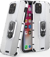 Apple iPhone 11 Pro Max Hoesje - Mobigear - Armor Ring Serie - Hard Kunststof Backcover - Zilver - Hoesje Geschikt Voor Apple iPhone 11 Pro Max