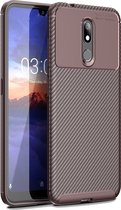 Nokia 3.2 Hoesje - Mobigear - Racing Serie - TPU Backcover - Bruin - Hoesje Geschikt Voor Nokia 3.2