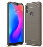 Xiaomi Mi A2 Lite Hoesje - Mobigear - Brushed Slim Serie - TPU Backcover - Grijs - Hoesje Geschikt Voor Xiaomi Mi A2 Lite