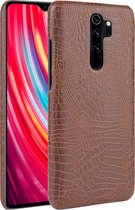 Xiaomi Redmi Note 8 Pro Hoesje - Mobigear - Croco Serie - Hard Kunststof Backcover - Bruin - Hoesje Geschikt Voor Xiaomi Redmi Note 8 Pro