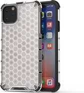 Apple iPhone 11 Pro Max Hoesje - Mobigear - Honeycomb Serie - Hard Kunststof Backcover - Transparant - Hoesje Geschikt Voor Apple iPhone 11 Pro Max