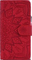 Xiaomi Mi A3 Hoesje - Mobigear - Mandala Serie - Kunstlederen Bookcase - Rood - Hoesje Geschikt Voor Xiaomi Mi A3