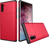 Samsung Galaxy Note 10 Hoesje - Mobigear - Card Serie - Hard Kunststof Backcover - Rood - Hoesje Geschikt Voor Samsung Galaxy Note 10