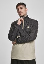 Urban Classics - Stand Up Collar Pullover Jas - S - Zwart/Beige