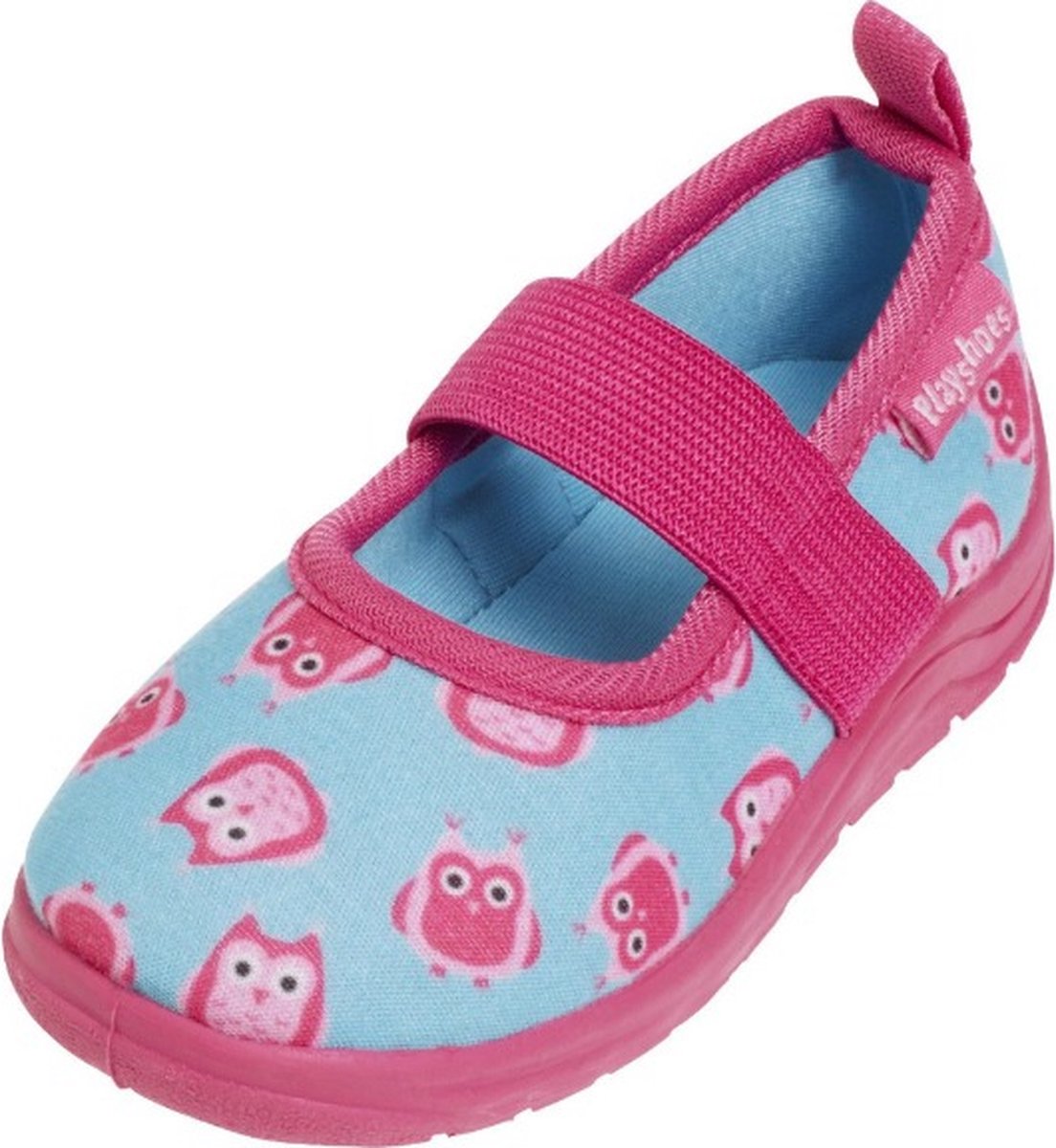 Playshoes Instappers Uiltje Meisjes Turquoise/roze Maat 24/25