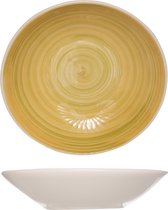 2x stuks ronde diepe borden Turbolino geel 21 cm - Soepborden/pastaborden