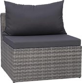 vidaXL 8-delige Loungeset met kussens poly rattan grijs