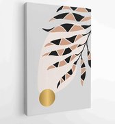 Botanical and gold abstract wall arts vector collection. 3 - Moderne schilderijen – Vertical – 1880158291 - 40-30 Vertical