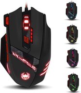 Gaming Mouse 9200 DPI, 8 Knoppen Multi-Modes LED lichten USB Gaming Muizen, Gewicht Tuning voor Laptop, Desktop, PC, Macbook - Zwart