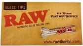 RAW GLASS TIPS Flat Mouthpiece Glazen Filter Plat mondstuk ( 6mm x 35mm ) 4 PCS.
