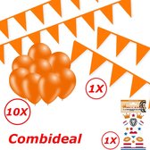 Oranje Versiering Oranje Slingers Vlaggenlijn Oranje Ballonnen EK WK Koningsdag Oranje Feestartikelen 12 Stuks Pakket