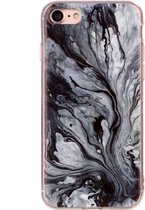 Apple iPhone SE (2020) Hoesje - Mobigear - Marble Serie - TPU Backcover - Ink - Hoesje Geschikt Voor Apple iPhone SE (2020)