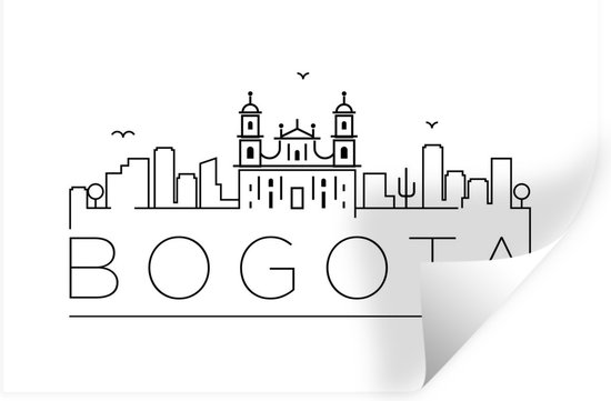 Muurstickers - Sticker Folie - Skyline "Bogota" op een witte achtergrond - 30x20 cm - Plakfolie - Muurstickers Kinderkamer - Zelfklevend Behang - Zelfklevend behangpapier - Stickerfolie
