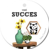 Tallies Cards - kadokaartjes  - bloemenkaartjes - Succes - Plant - set van 5 kaarten - succes - geluk - wens - 100% Duurzaam
