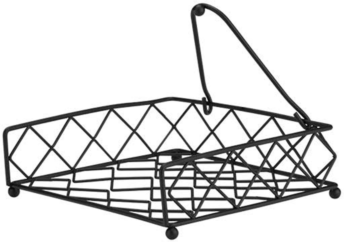 Cosy & Trendy Servethouder Zwart 18,5x18,5xh6cm