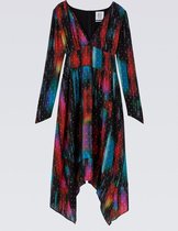 zoe karssen - dames -  dana paint jurk -  zwart met artwork - xs