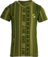 Quapi jongens t-shirt Fain Green Mid Stripe aop