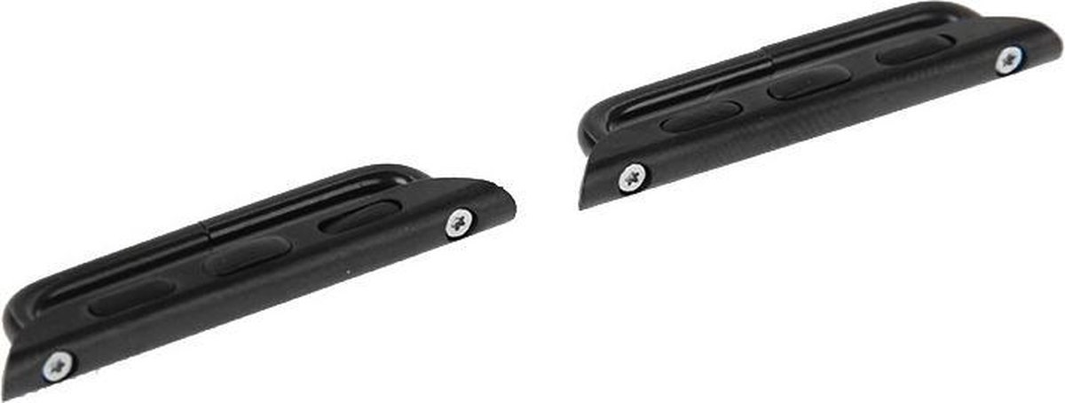 By Qubix - Metalen strap connector - Zwart - Geschikt voor Apple Watch 38mm / 40mm / 41mm / 42mm