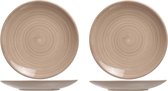 2x assiettes plates Turbolino beige/marron 27 cm - Assiettes plates