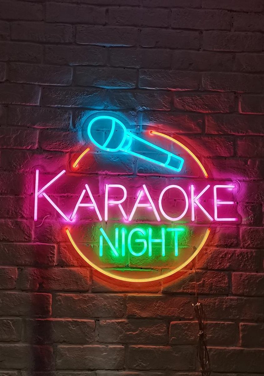 OHNO Woonaccessoires Neon Sign - Karaoke - Neon Verlichting - Figuur