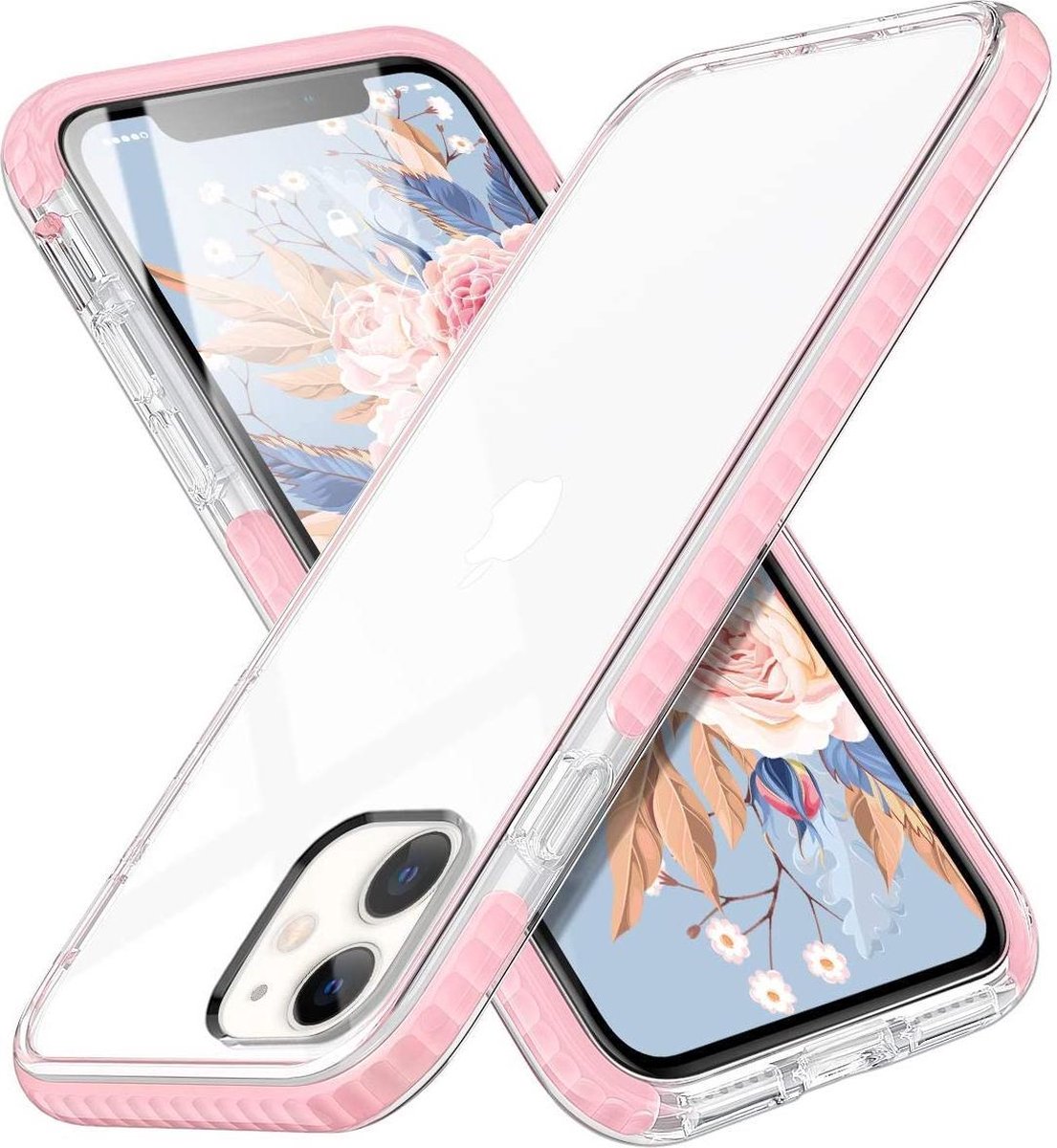 HB Hoesje Geschikt voor Apple iPhone 12 Mini - Roze - Anti Shock Gel Armor Back Cover Case