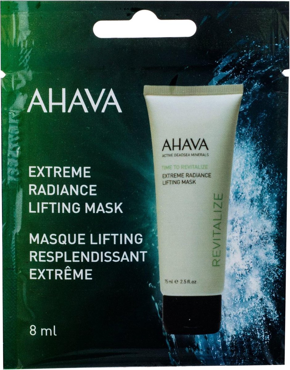 Goedkoopste AHAVA Extreem liftend masker - Bevordert stevigheid - Geeft gelijk hydratatie - VEGAN - Alcohol- en parabenenvrij - Eenmalig gebruik - 8ml