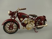 metaalkunst - Model antieke motor - rood - 13 cm hoog